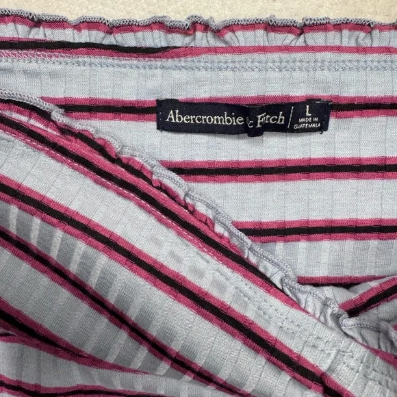 Abercrombie & Fitch Pink and Black Striped Top - Picture 2 of 3